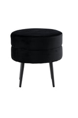 Pot Pouf - schwarz/Polyester - Samt - Ottomane / Poufs - ALVAHOME