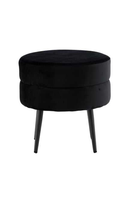 Pot Pouf - schwarz/Polyester - Samt - Ottomane / Poufs - ALVAHOME