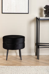 Pot Pouf - schwarz/Polyester - Samt - Ottomane / Poufs - ALVAHOME