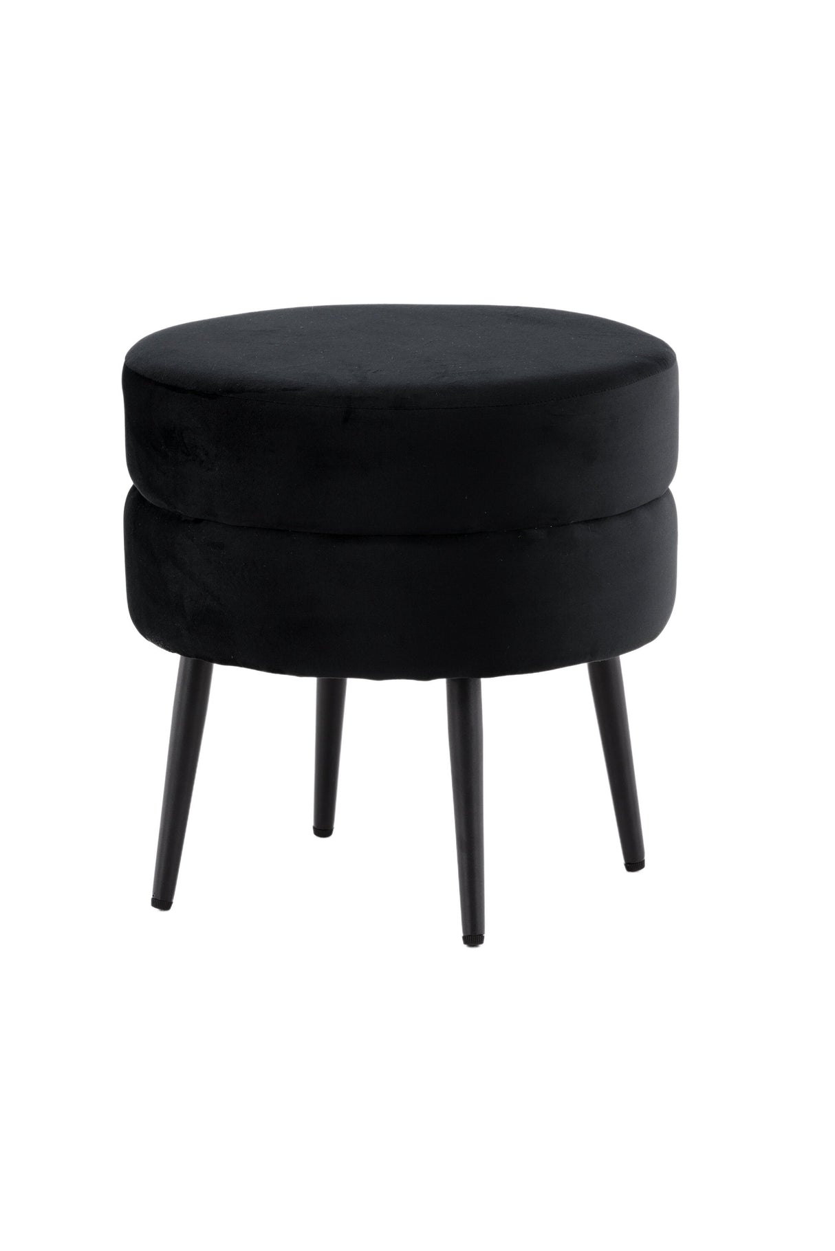 Pot Pouf - schwarz/Polyester - Samt - Ottomane / Poufs - ALVAHOME