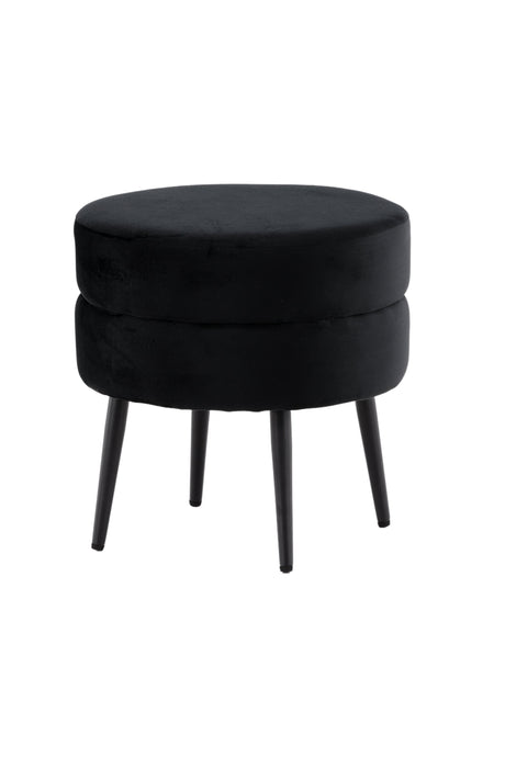 Pot Pouf - schwarz/Polyester - Samt - Ottomane / Poufs - ALVAHOME