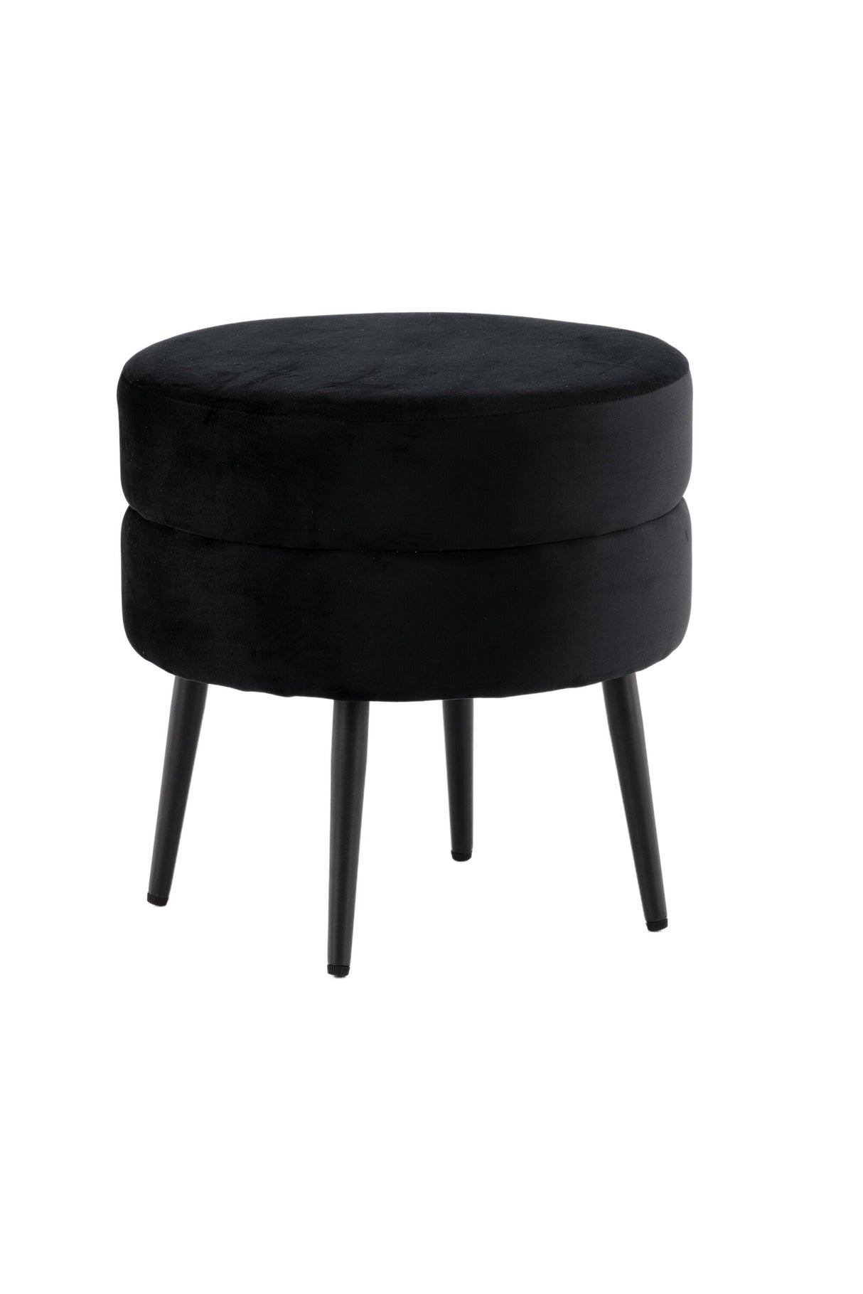 Pot Pouf - schwarz/Polyester - Samt - Ottomane / Poufs - ALVAHOME