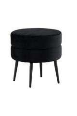 Pot Pouf - schwarz/Polyester - Samt - Ottomane / Poufs - ALVAHOME