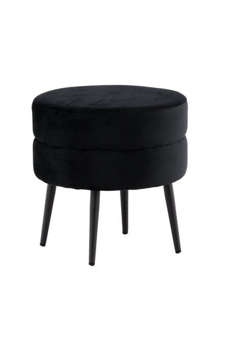 Pot Pouf - schwarz/Polyester - Samt - Ottomane / Poufs - ALVAHOME