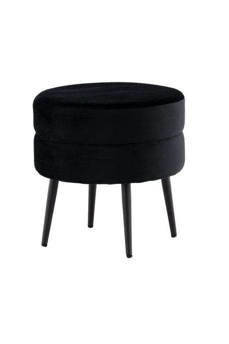 Pot Pouf - schwarz/Polyester - Samt - Ottomane / Poufs - ALVAHOME