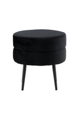 Pot Pouf - schwarz/Polyester - Samt - Ottomane / Poufs - ALVAHOME