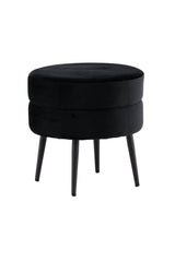Pot Pouf - schwarz/Polyester - Samt - Ottomane / Poufs - ALVAHOME