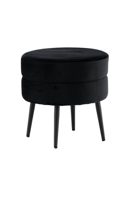 Pot Pouf - schwarz/Polyester - Samt - Ottomane / Poufs - ALVAHOME
