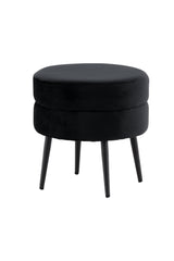 Pot Pouf - schwarz/Polyester - Samt - Ottomane / Poufs - ALVAHOME