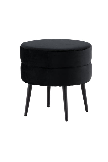 Pot Pouf - schwarz/Polyester - Samt - Ottomane / Poufs - ALVAHOME