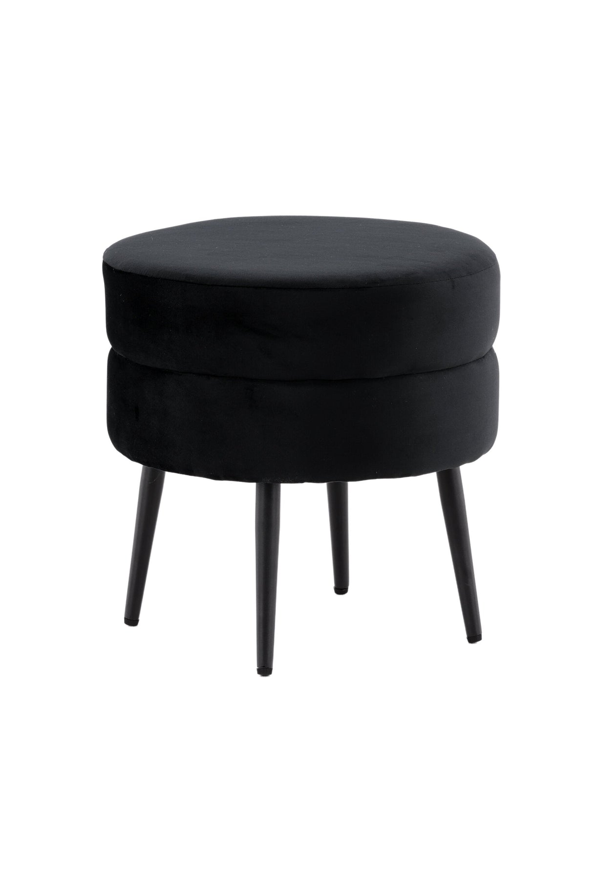 Pot Pouf - schwarz/Polyester - Samt - Ottomane / Poufs - ALVAHOME