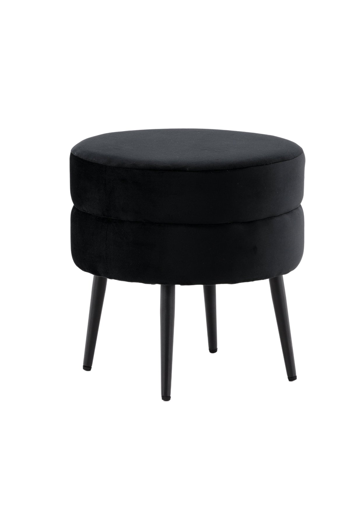 Pot Pouf - schwarz/Polyester - Samt - Ottomane / Poufs - ALVAHOME