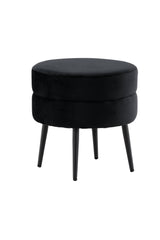 Pot Pouf - schwarz/Polyester - Samt - Ottomane / Poufs - ALVAHOME