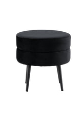 Pot Pouf - schwarz/Polyester - Samt - Ottomane / Poufs - ALVAHOME