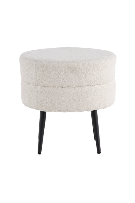 Pot Pouf - weiß/Polyester - Teddy - Ottomane / Poufs - ALVAHOME