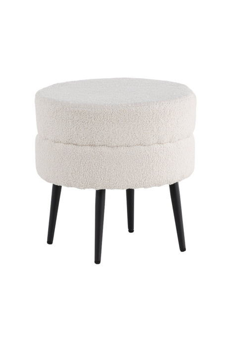 Pot Pouf - weiß/Polyester - Teddy - Ottomane / Poufs - ALVAHOME