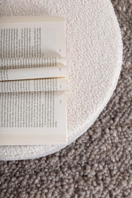 Pot Pouf - weiß/Polyester - Teddy - Ottomane / Poufs - ALVAHOME