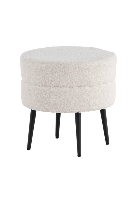 Pot Pouf - weiß/Polyester - Teddy - Ottomane / Poufs - ALVAHOME