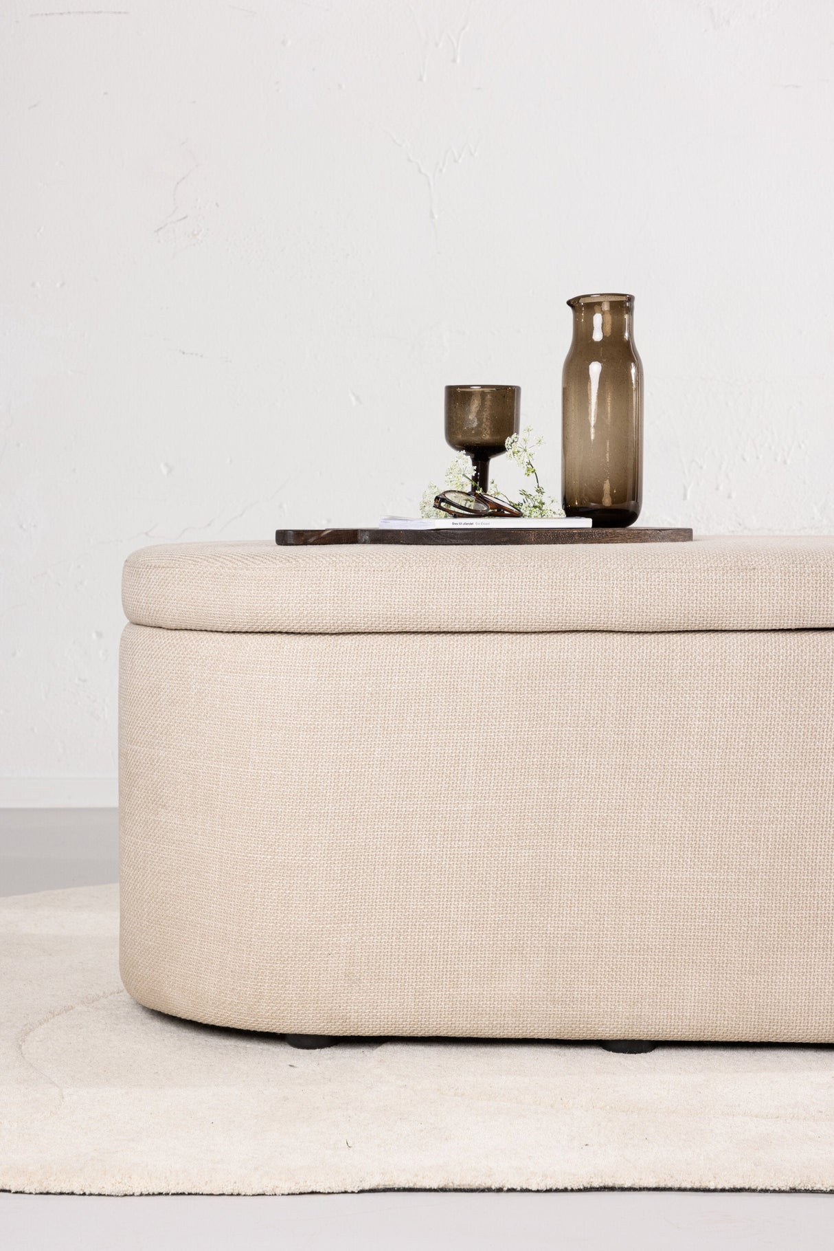 Potenza Ottoman - off - white/MDF - Ottomane / Poufs - ALVAHOME