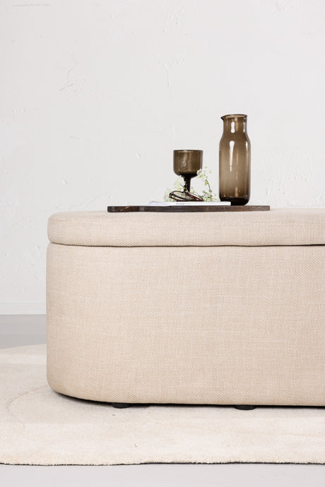 Potenza Ottoman - off - white/MDF - Ottomane / Poufs - ALVAHOME