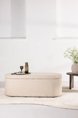 Potenza Ottoman - off - white/MDF - Ottomane / Poufs - ALVAHOME