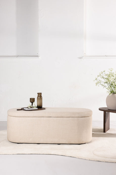 Potenza Ottoman - off - white/MDF - Ottomane / Poufs - ALVAHOME
