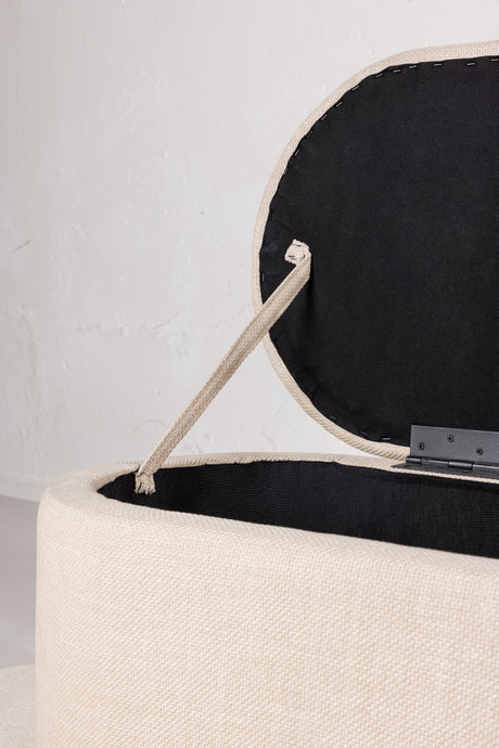 Potenza Ottoman - off - white/MDF - Ottomane / Poufs - ALVAHOME