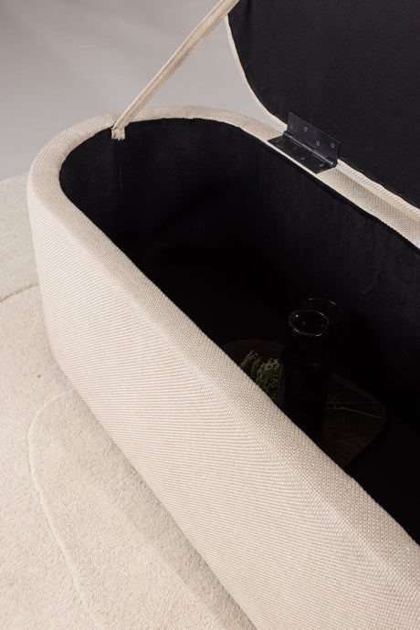 Potenza Ottoman - off - white/MDF - Ottomane / Poufs - ALVAHOME
