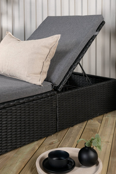 Quad Outdoor Sun - Lounge - schwarz/Weidengeflecht - Outdoor Sun - Lounges - ALVAHOME