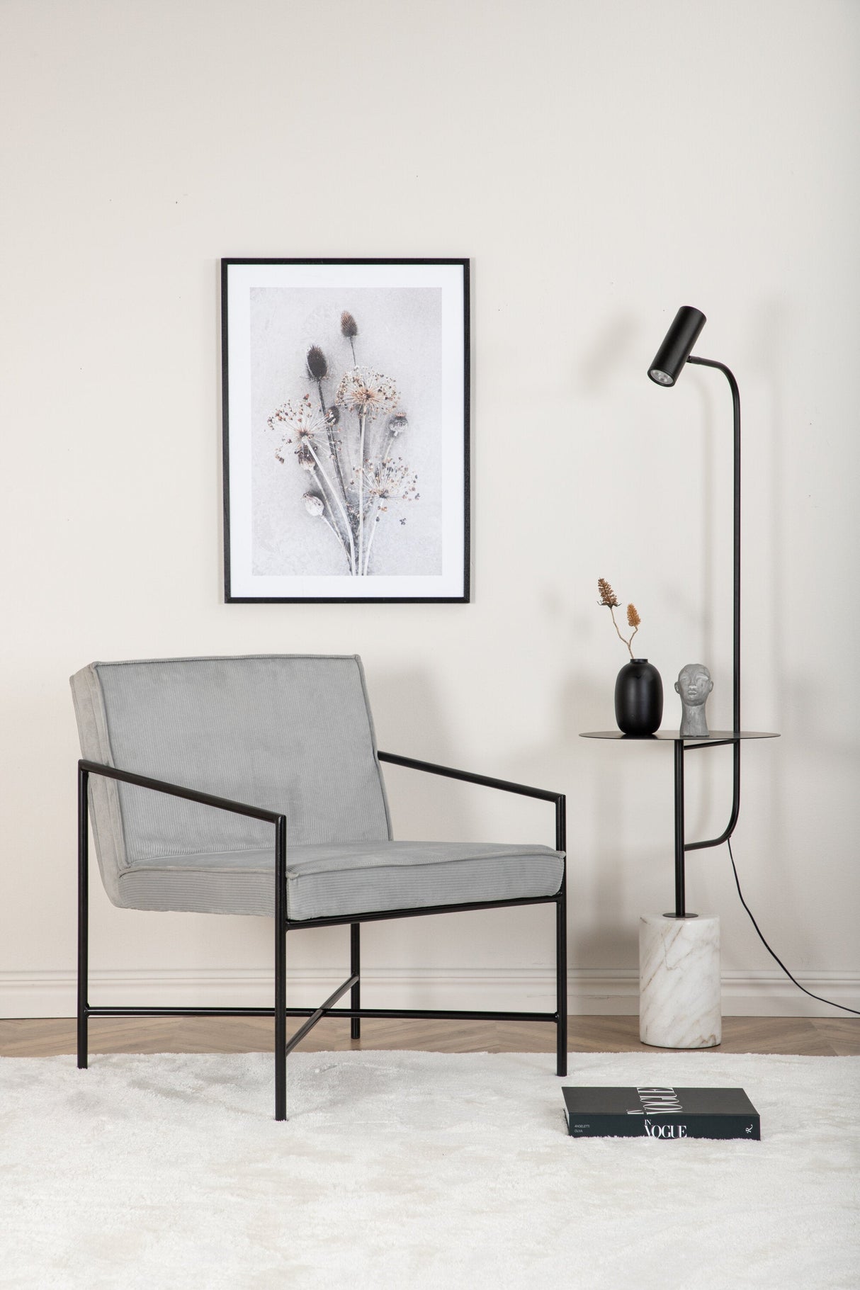 Rakel Sessel - grau/Polyester - Kord - Sessel - ALVAHOME