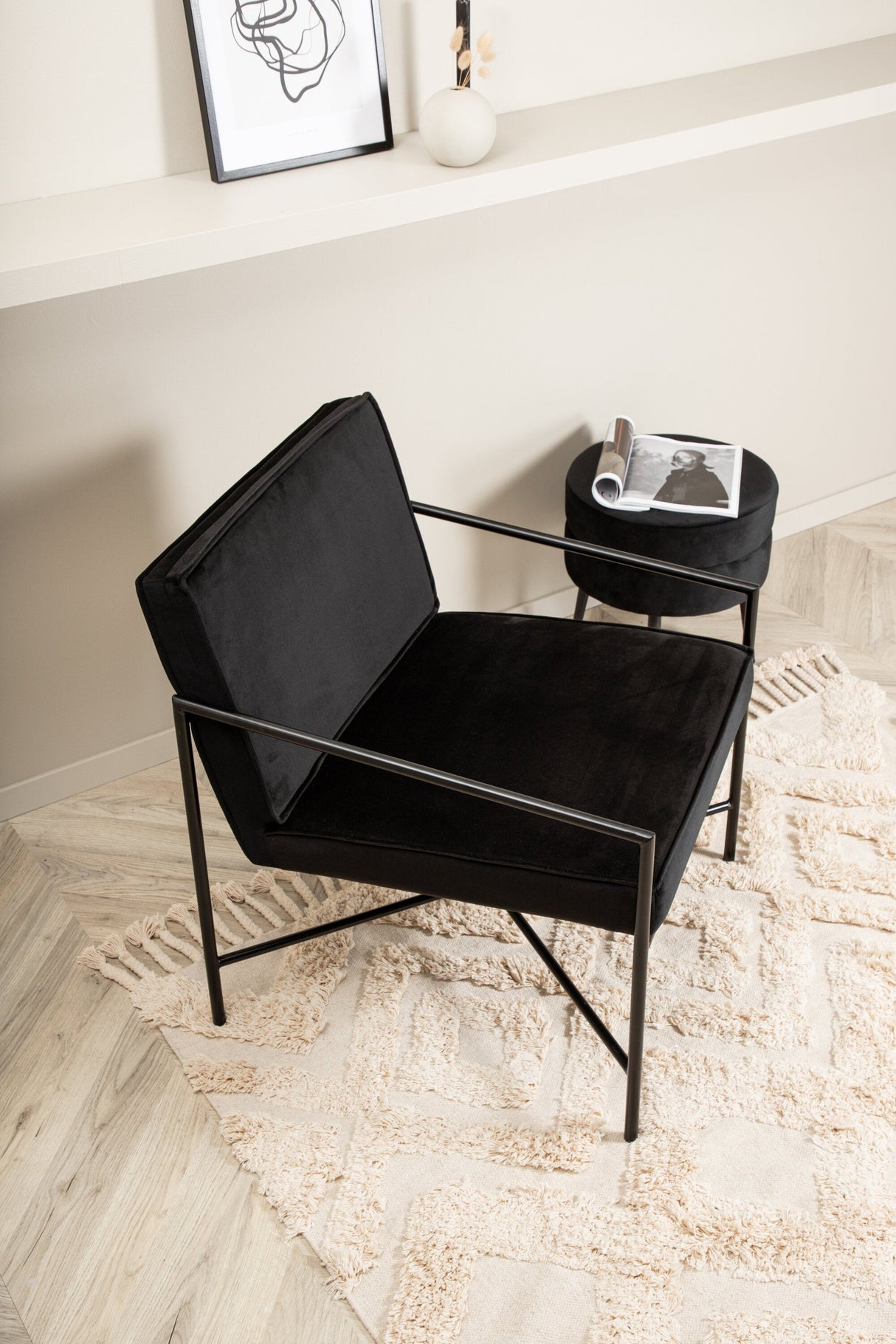 Rakel Sessel - schwarz/Polyester - Samt - Sessel - ALVAHOME