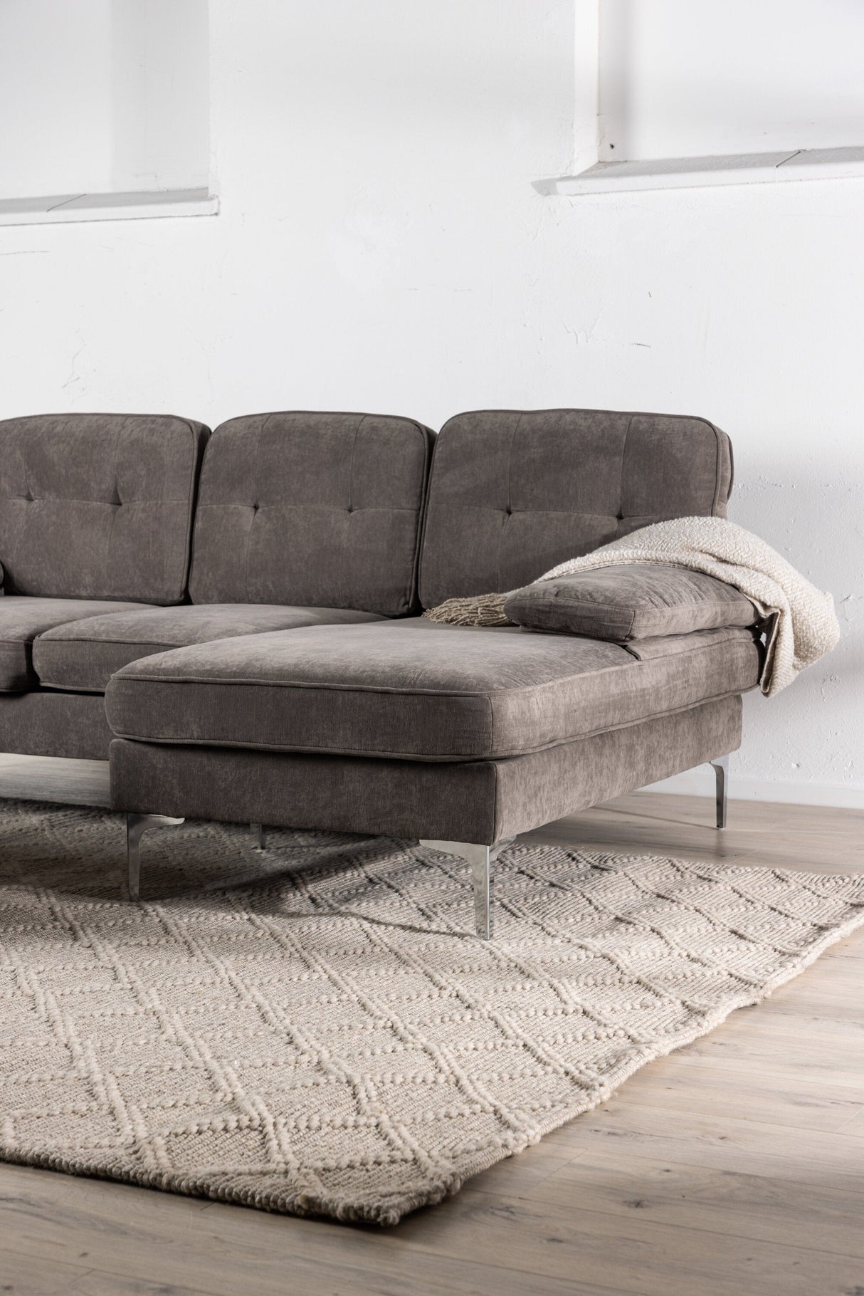 Remis 3 - Sitzer Sofa - dunkelgrau/Polyester - 3 - Sitzer Sofas - ALVAHOME