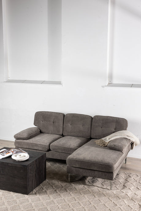 Remis 3 - Sitzer Sofa - dunkelgrau/Polyester - 3 - Sitzer Sofas - ALVAHOME