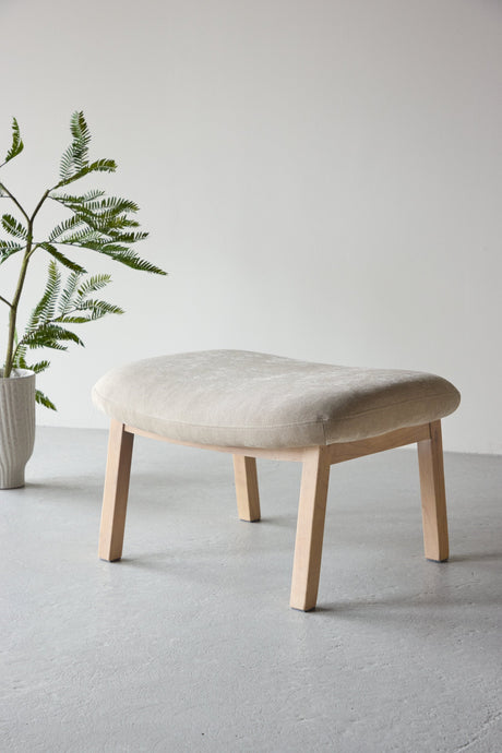 Rile Ottoman - beige/Gummiholz - Ottomane / Poufs - ALVAHOME