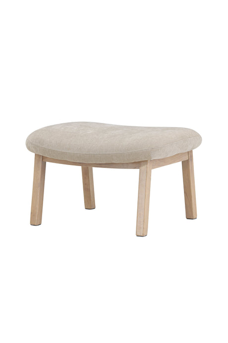 Rile Ottoman - beige/Gummiholz - Ottomane / Poufs - ALVAHOME