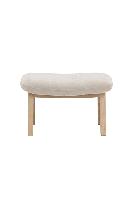 Rile Ottoman - beige/Gummiholz - Ottomane / Poufs - ALVAHOME