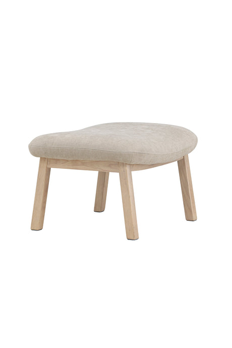 Rile Ottoman - beige/Gummiholz - Ottomane / Poufs - ALVAHOME