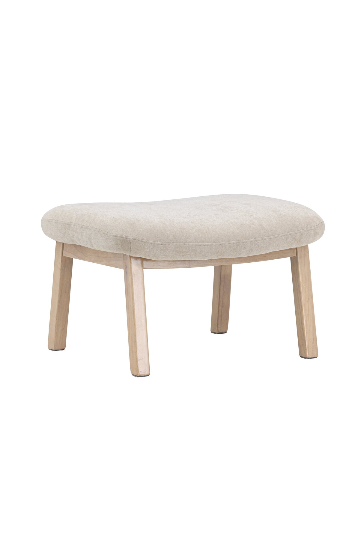 Rile Ottoman - beige/Gummiholz - Ottomane / Poufs - ALVAHOME