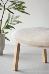 Rile Ottoman - beige/Gummiholz - Ottomane / Poufs - ALVAHOME