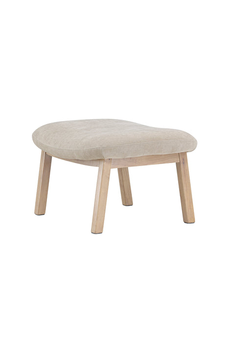 Rile Ottoman - beige/Gummiholz - Ottomane / Poufs - ALVAHOME
