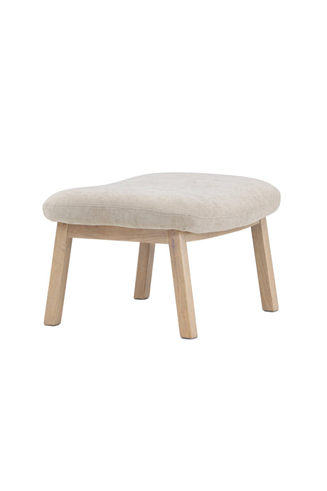 Rile Ottoman - beige/Gummiholz - Ottomane / Poufs - ALVAHOME