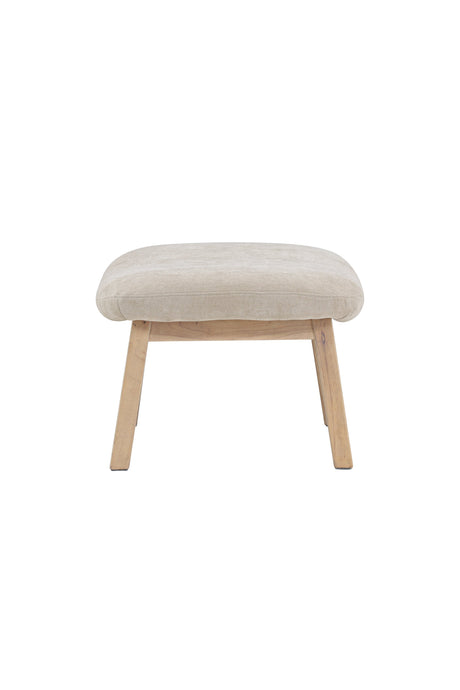 Rile Ottoman - beige/Gummiholz - Ottomane / Poufs - ALVAHOME
