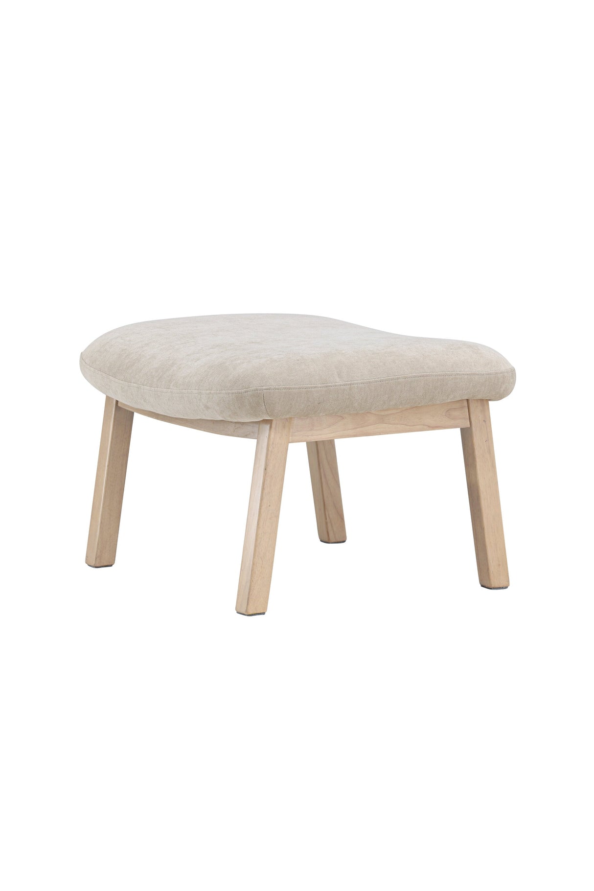 Rile Ottoman - beige/Gummiholz - Ottomane / Poufs - ALVAHOME