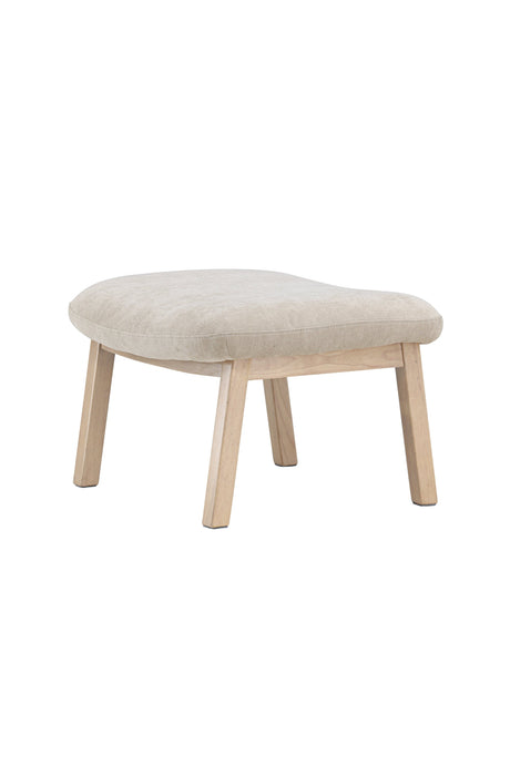 Rile Ottoman - beige/Gummiholz - Ottomane / Poufs - ALVAHOME