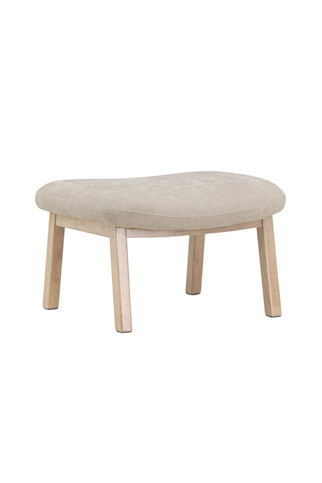 Rile Ottoman - beige/Gummiholz - Ottomane / Poufs - ALVAHOME