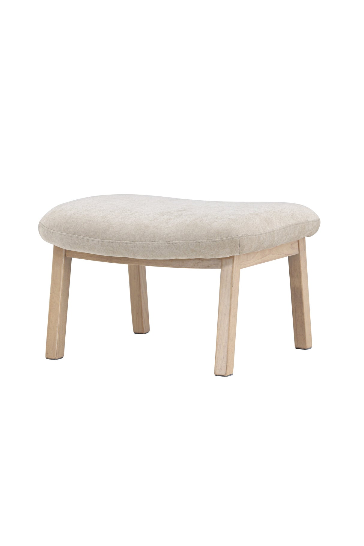 Rile Ottoman - beige/Gummiholz - Ottomane / Poufs - ALVAHOME