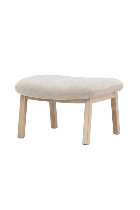 Rile Ottoman - beige/Gummiholz - Ottomane / Poufs - ALVAHOME