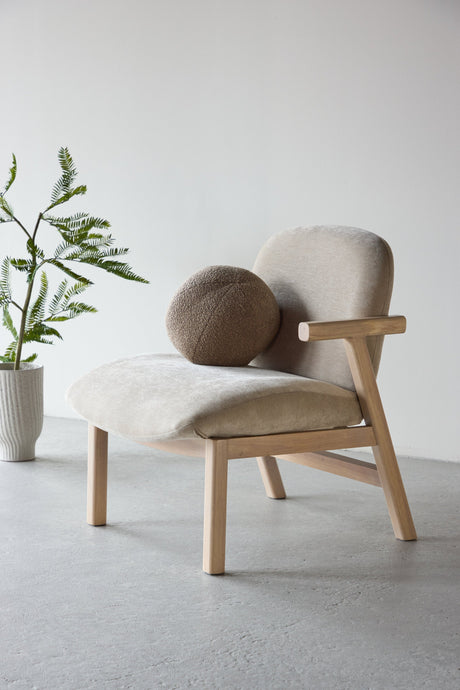 Rile Sessel - beige/Gummiholz - Sessel - ALVAHOME