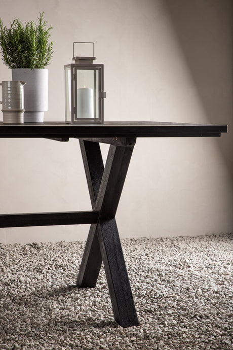 Rives Outdoor - Esstisch rechteckig - schwarz/Akazie - Outdoor - Esstische (rechteckig) - ALVAHOME