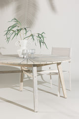 Rives Outdoor - Esstisch rund - hellgrau/Akazie - Outdoor - Esstische (rund) - ALVAHOME